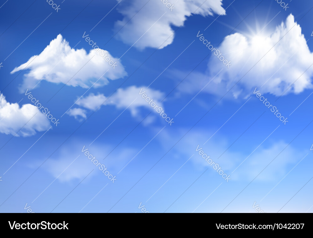 Blue sky with clouds background Royalty Free Vector Image
