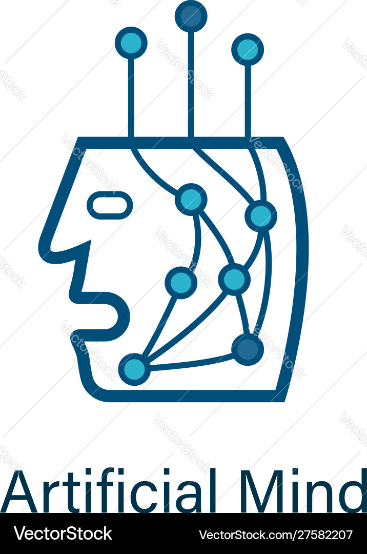 Bot head icon with neural network inside Bot head icon with neural network inside vector image