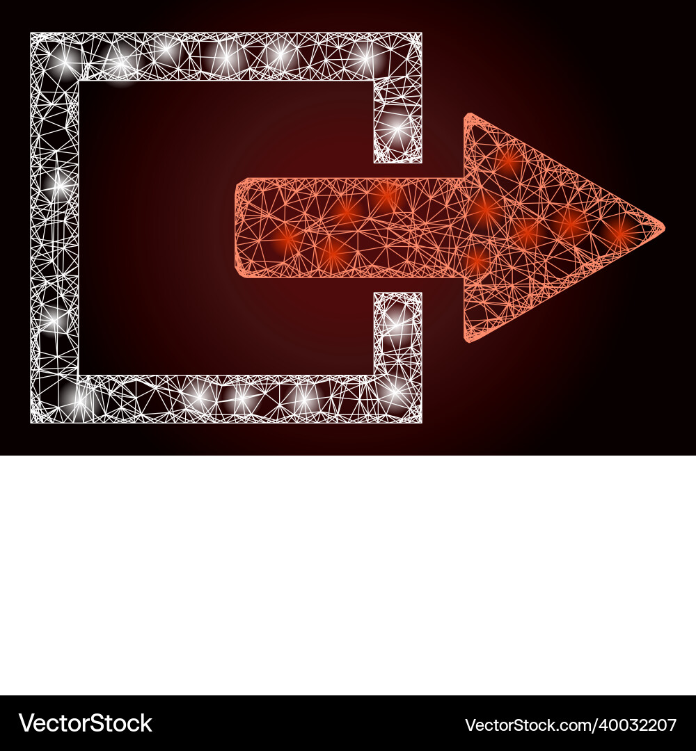 Bright linear mesh export arrow with lightspots Bright linear mesh export arrow with lightspots vector image