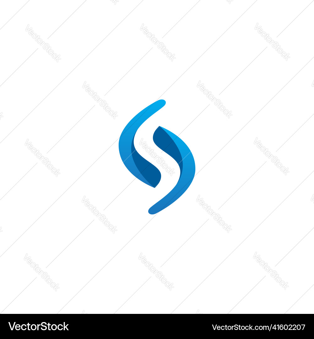 Circle curve s wave initial logo vector image