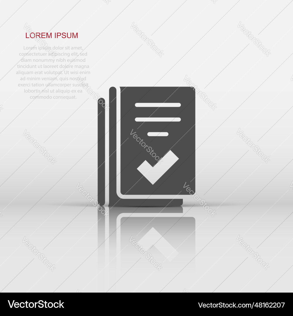Document checklist icon in flat style report Document checklist icon in flat style report Vector Image