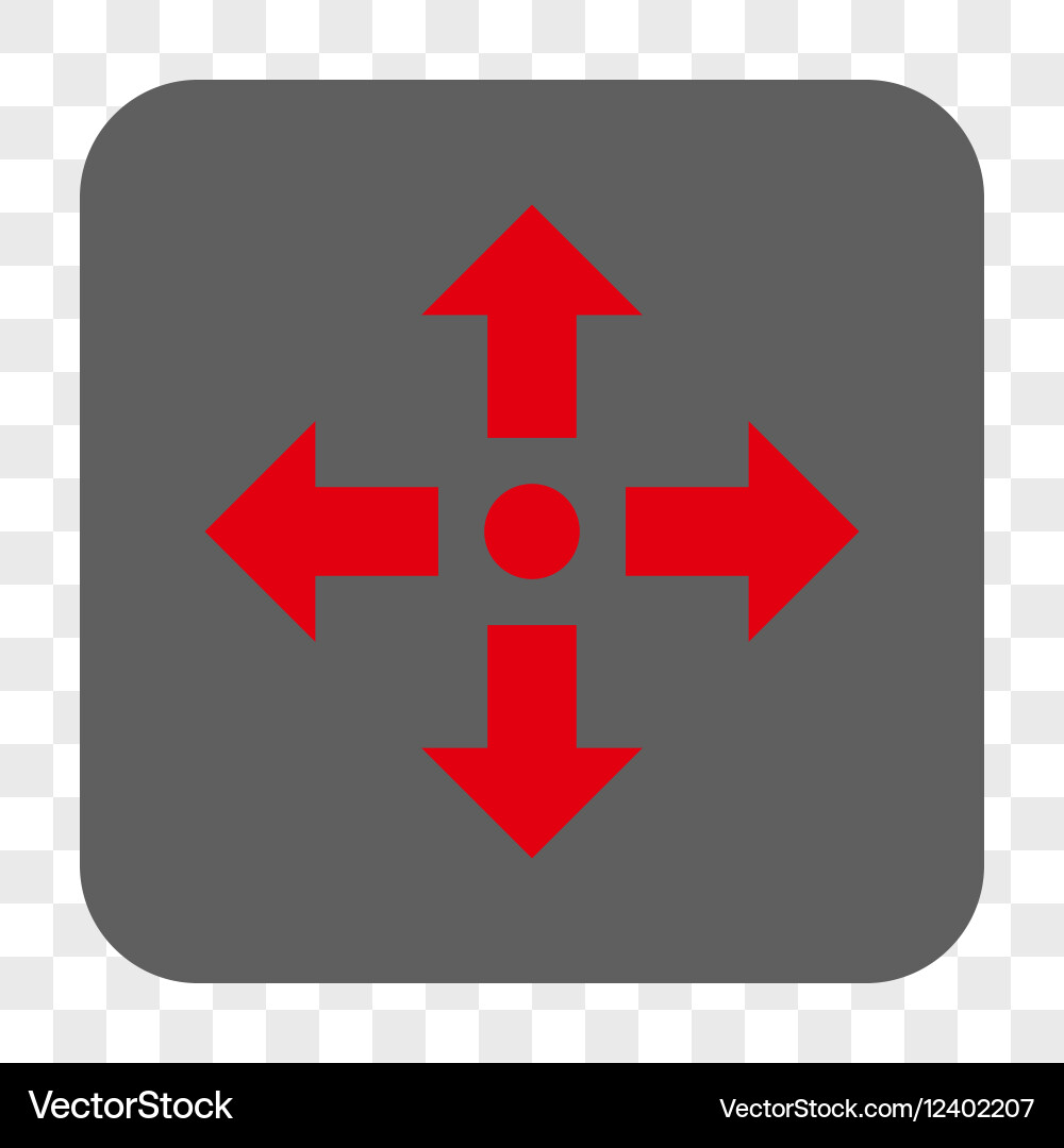 Expand arrows rounded square button vector image