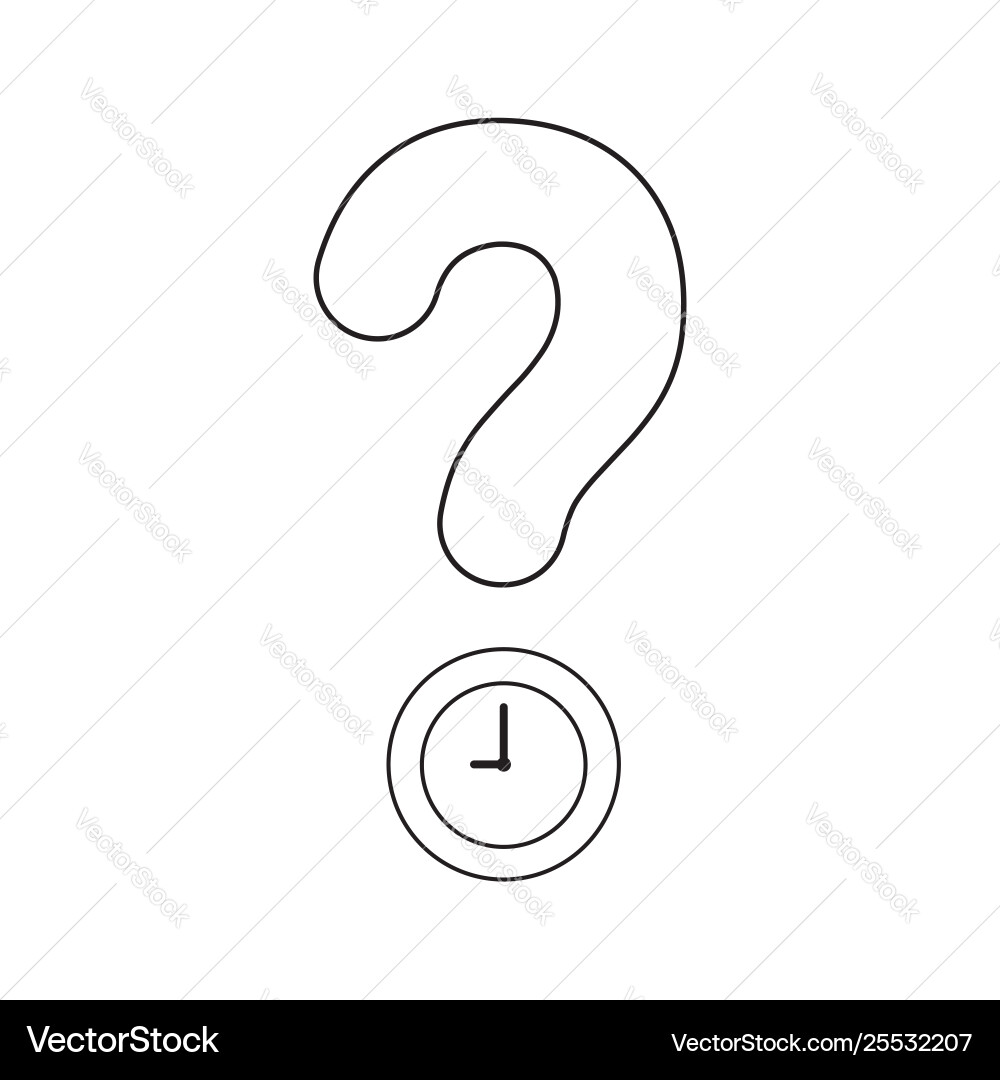 Icon concept question mark with clock time Icon concept question mark with clock time vector image