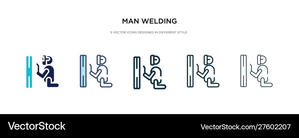 Man welding icon in different style two colored Man welding icon in different style two colored Vector Image