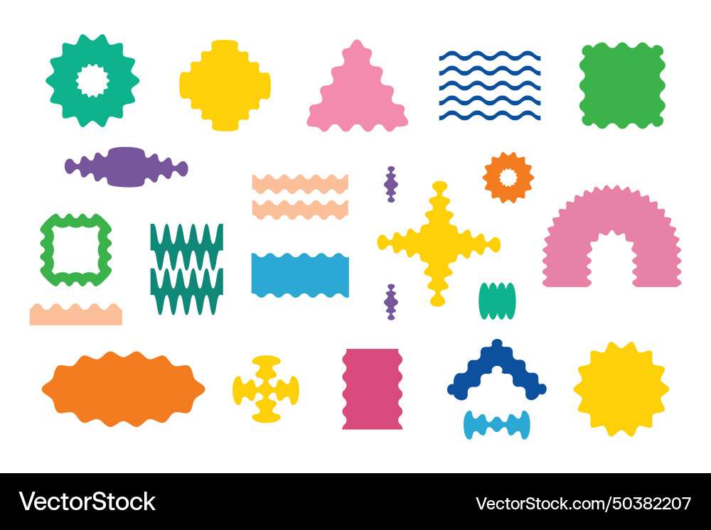 Modern colorful wavy blank odd shapes icons set Vector Image