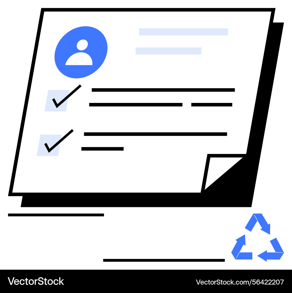 Profile document with user icon checkmarks Profile document with user icon checkmarks vector image