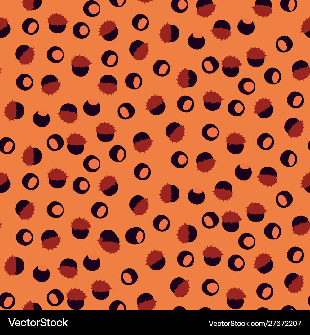 Seamless autumn pattern with bukeye nuts Vector Image
