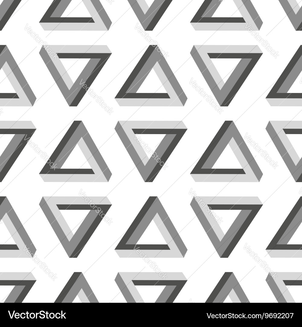 Seamless impossible triangle pattern Royalty Free Vector