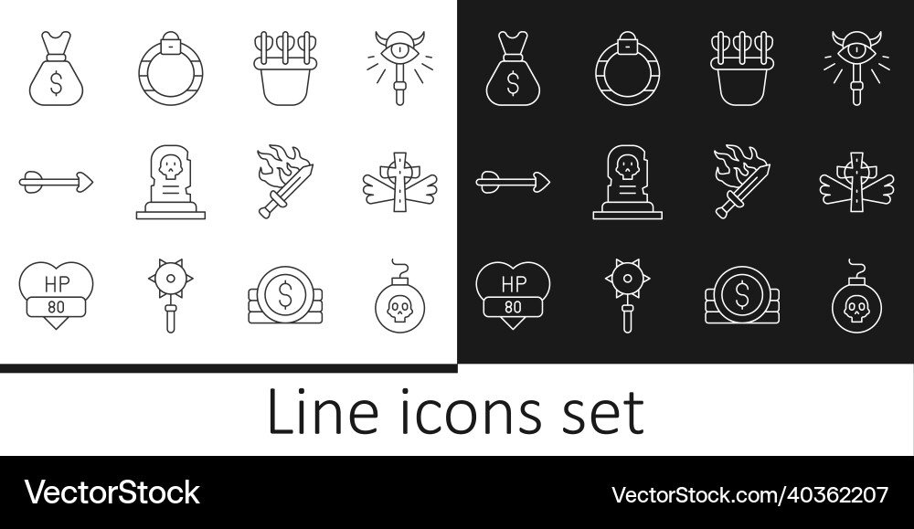 Set line bomb ready to explode christian cross Set line bomb ready to explode christian cross vector image
