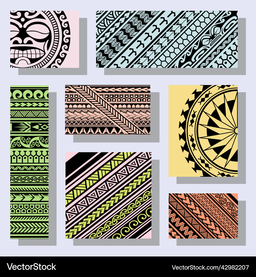 Set of polynesian patterns Vector Image