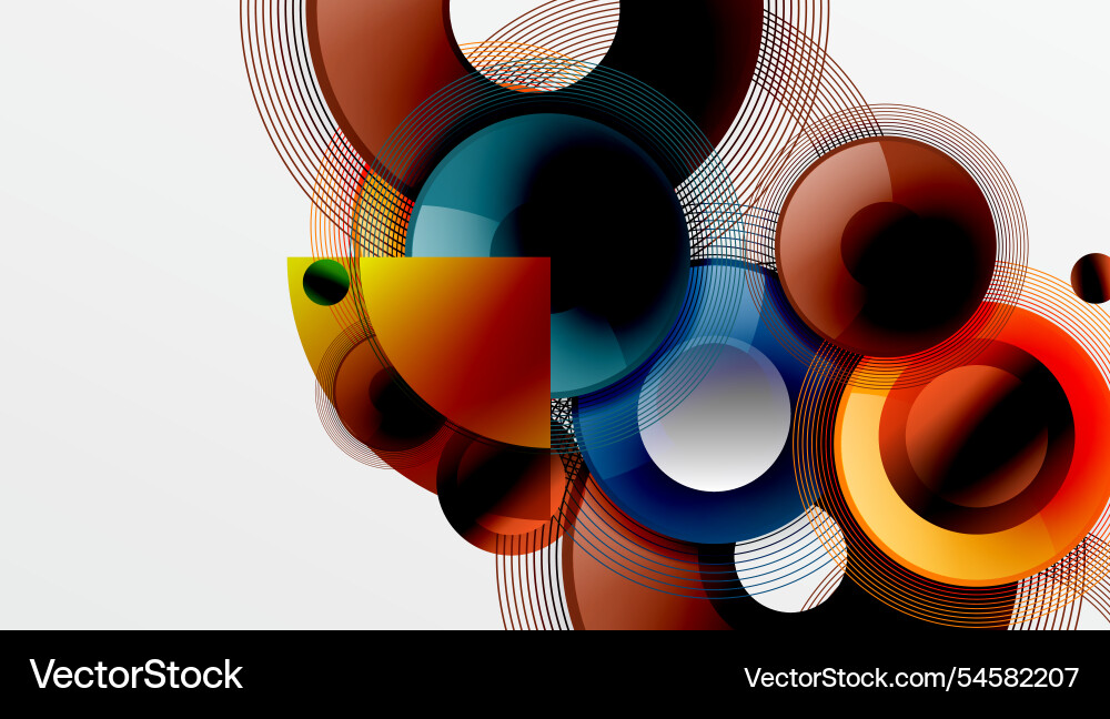 Sleek with overlapping circles in vibrant Sleek with overlapping circles in vibrant vector image