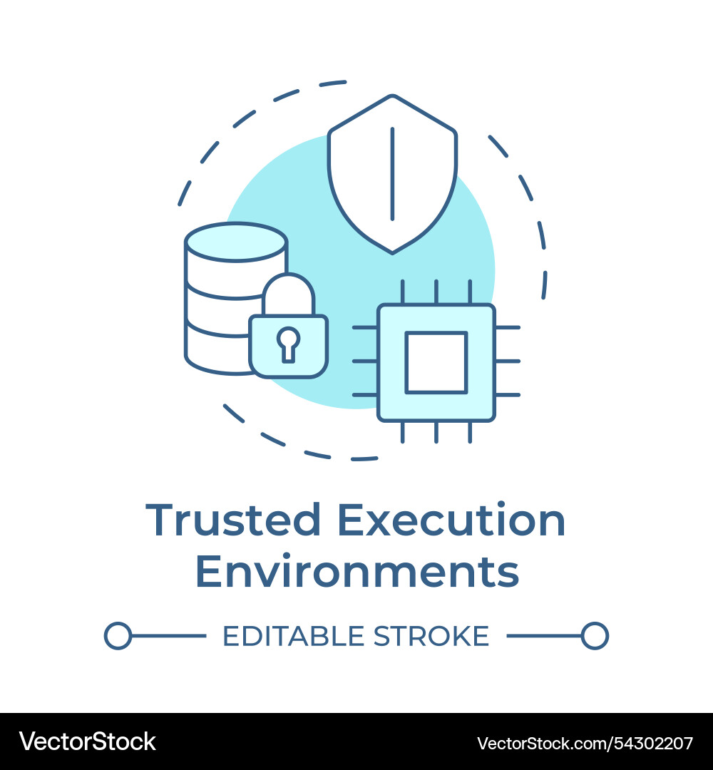 Trusted execution environments soft blue concept Trusted execution environments soft blue concept vector image