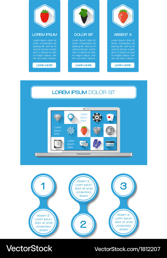 Ui infographics and web elements vector image