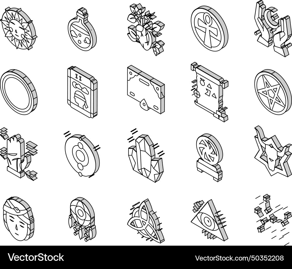 Astrological objects collection isometric icons Astrological objects collection isometric icons vector image