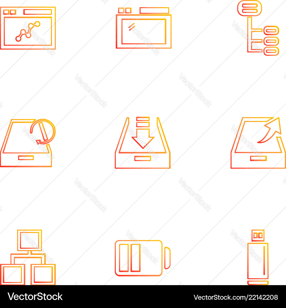 Battery wifi network infrared signals web vector image
