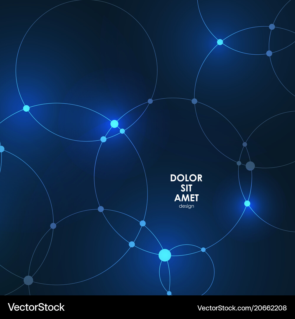 Digital glow effect lines circle connect vector image