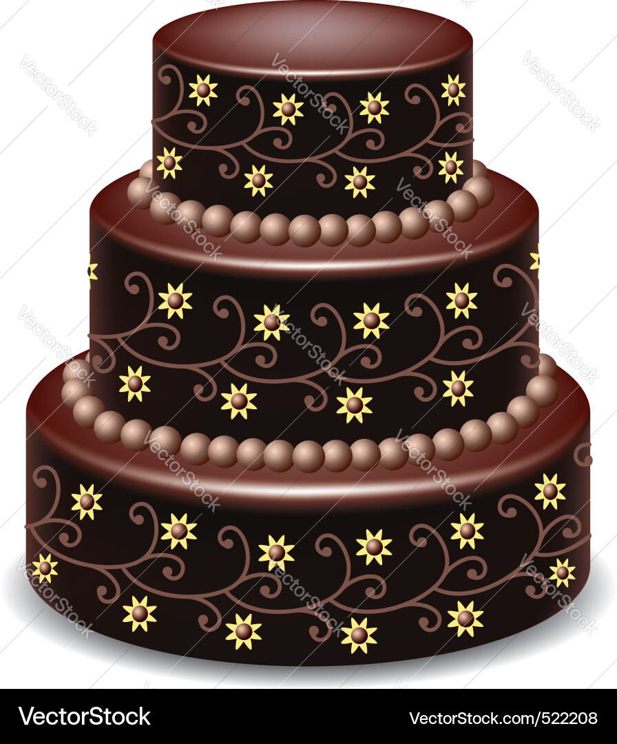 Elegant Chocolate Cake Royalty Free Vector Image