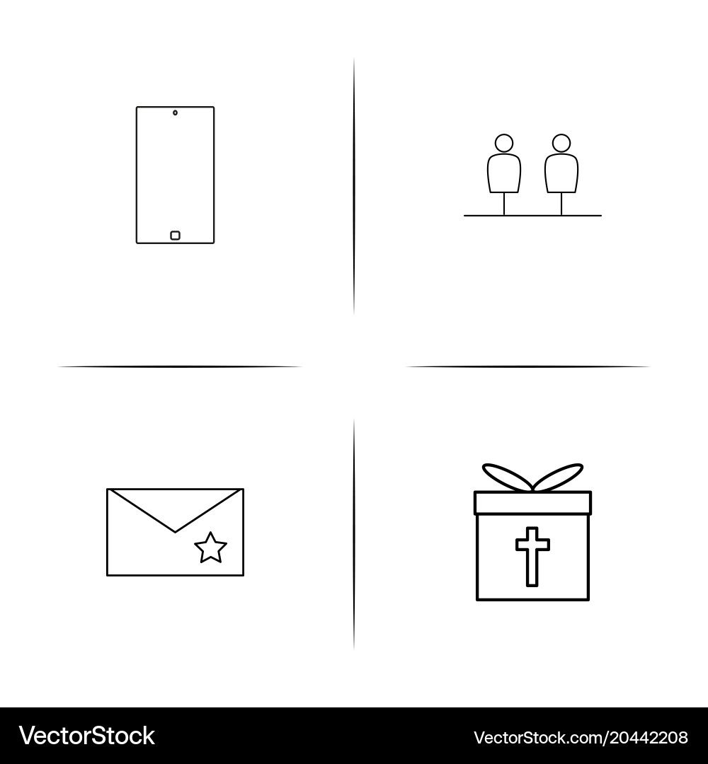 Internet of things simple linear icon setsimple vector image
