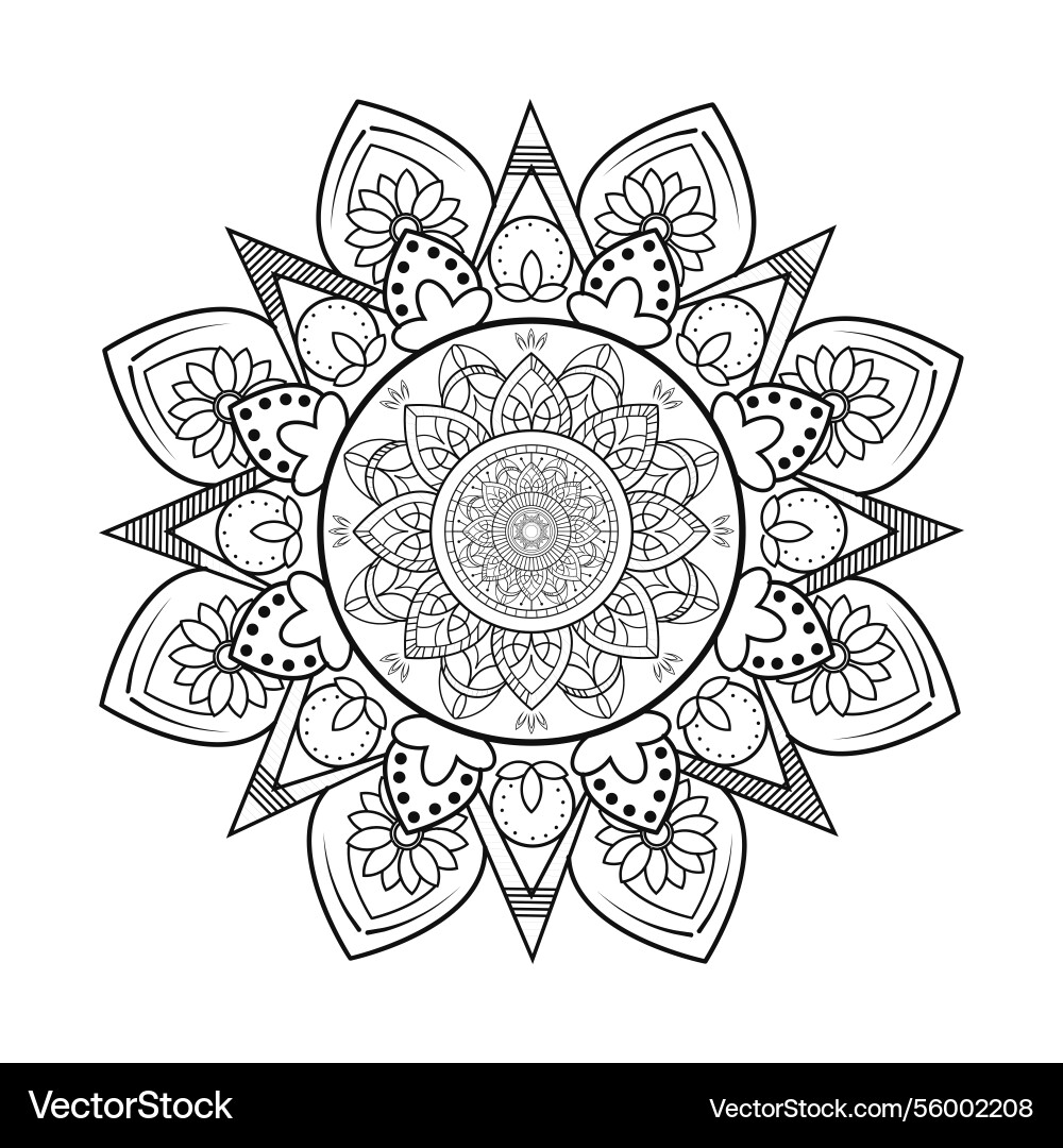 Intricate mandala with symmetrical pattern design Intricate mandala with symmetrical pattern design Vector Image