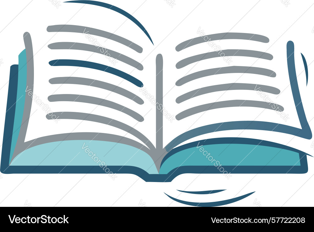 Open book with detailed text lines design Vector Image