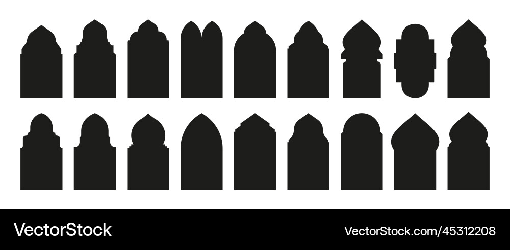 Orientalische Fenster traditionelle islamische Bögen Boho Orientalische Fenster traditionelle islamische Bögen Boho vektorbild