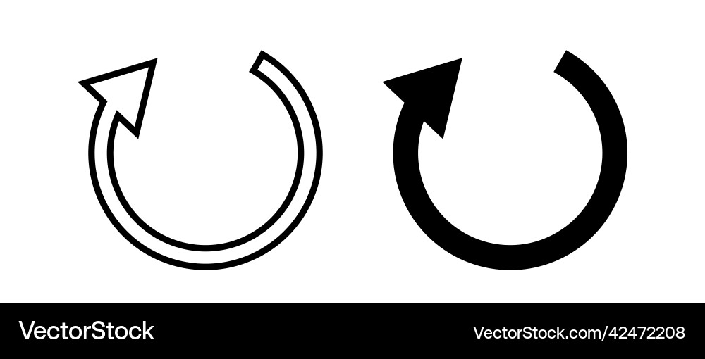 Repeat sign rotating arrow Vector Image