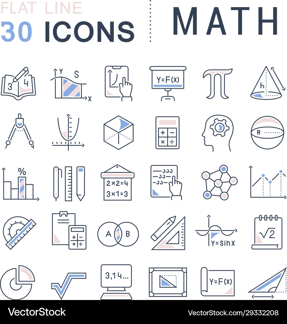 Set line icons math Royalty Free Vector Image - VectorStock