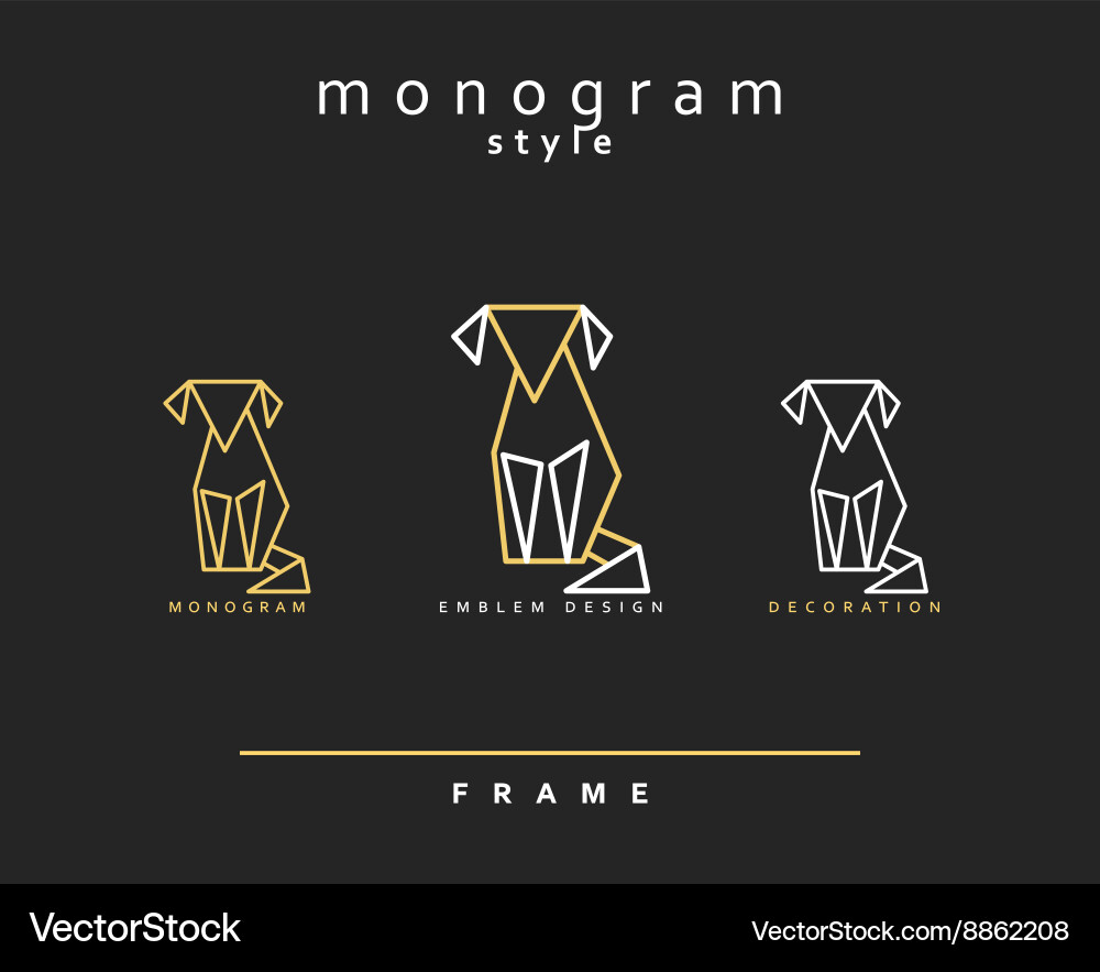 Set of design elements elegant monogram vector image