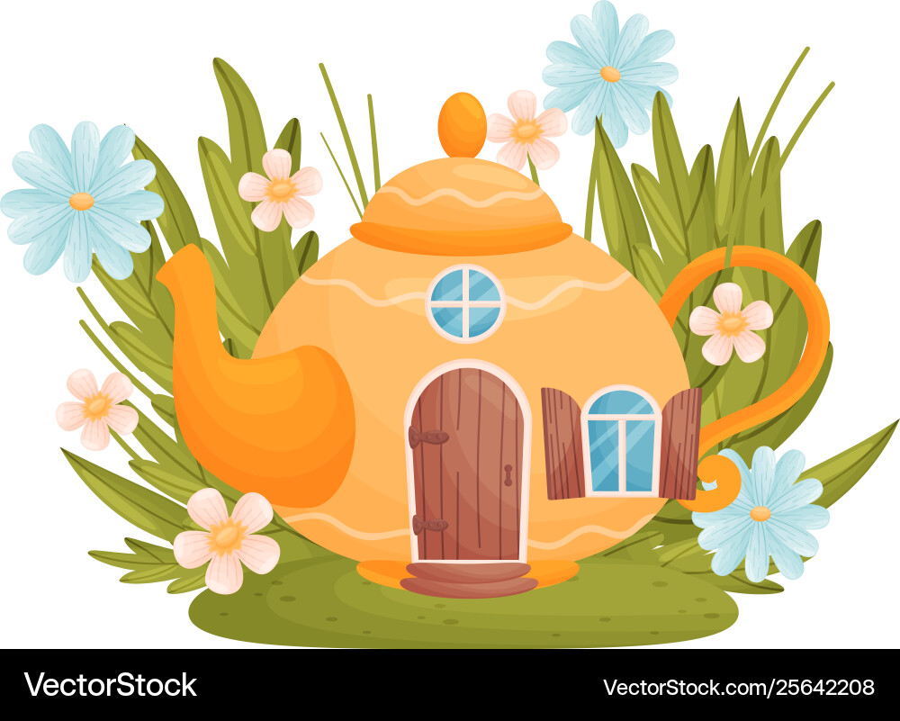 Teapot Fairy House Vector Image