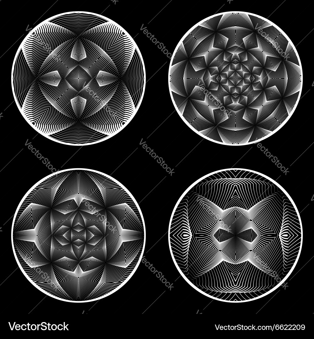 A set of design circle elements vector image