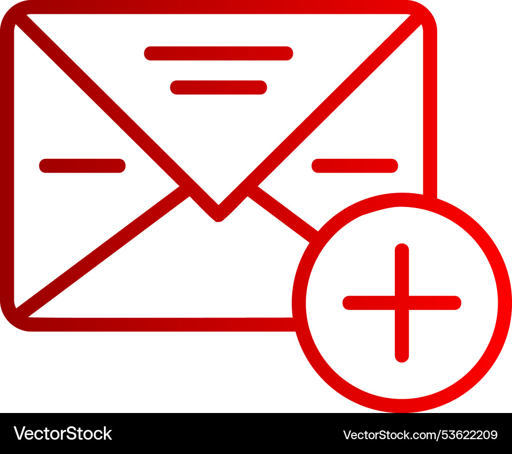 Add mail line gradient icon Vector Image