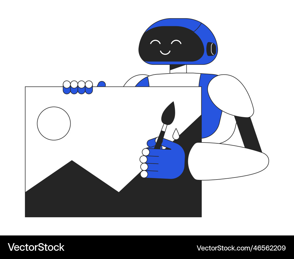 Ai image generator duo color line concept spot Ai image generator duo color line concept spot vector image