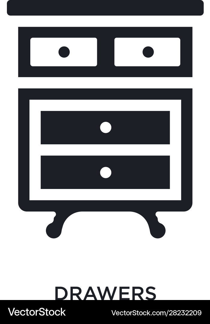 Black drawers isolated icon simple element from Black drawers isolated icon simple element from vector image
