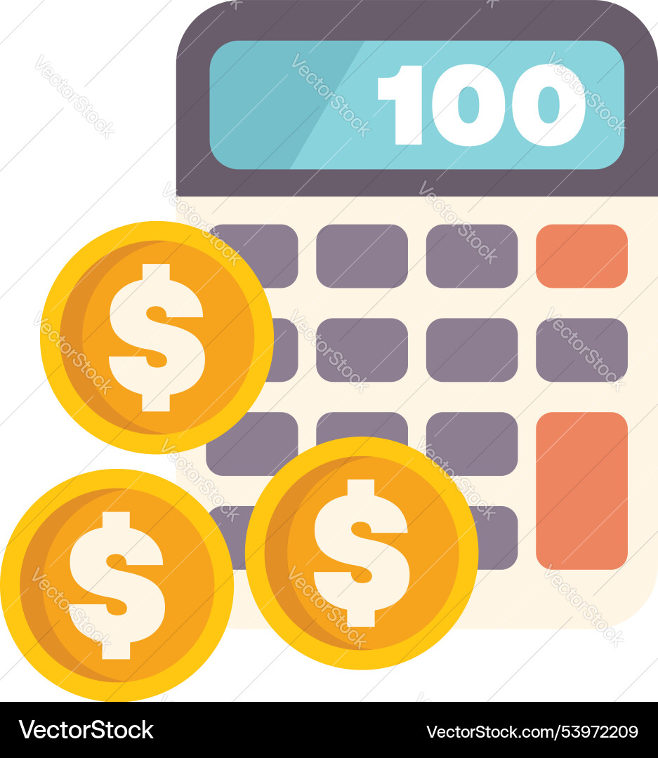 Calculator displaying number one hundred Calculator displaying number one hundred vector image