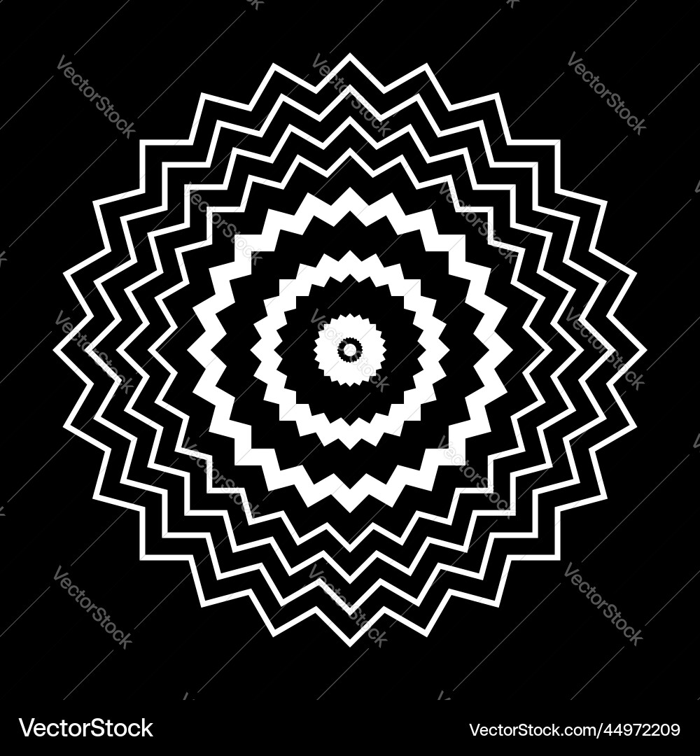 Circle zig zag lines pattern vector image