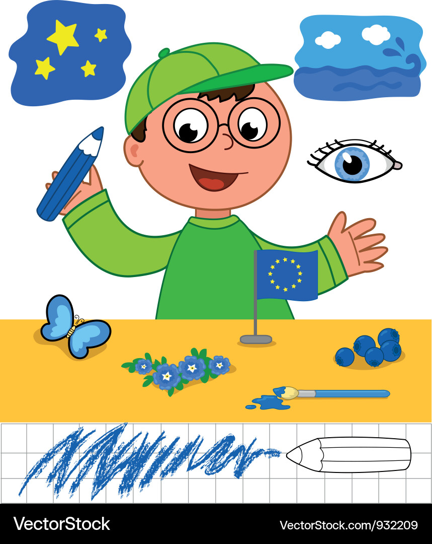 Color game boy with blue objects Vector Image
