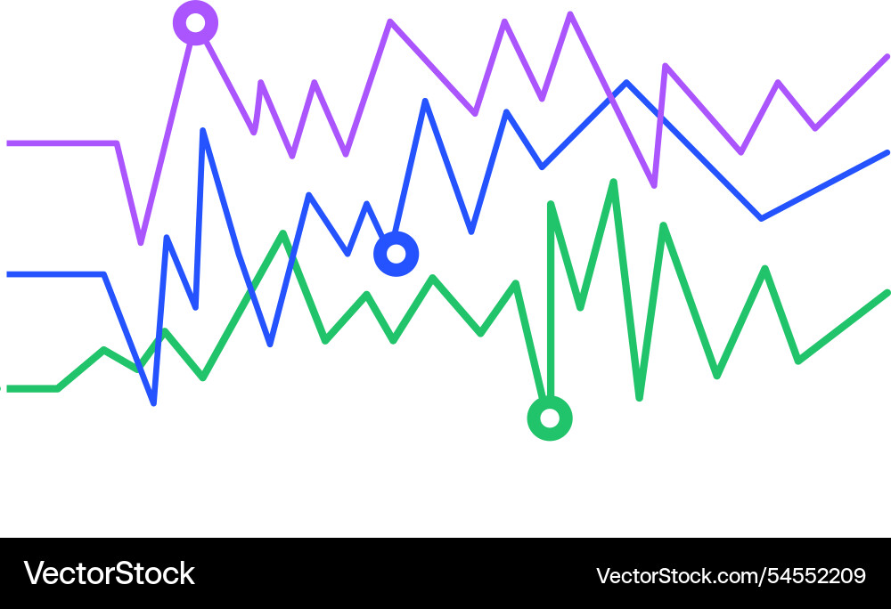 Colorful line graphs are fluctuating representing Colorful line graphs are fluctuating representing vector image