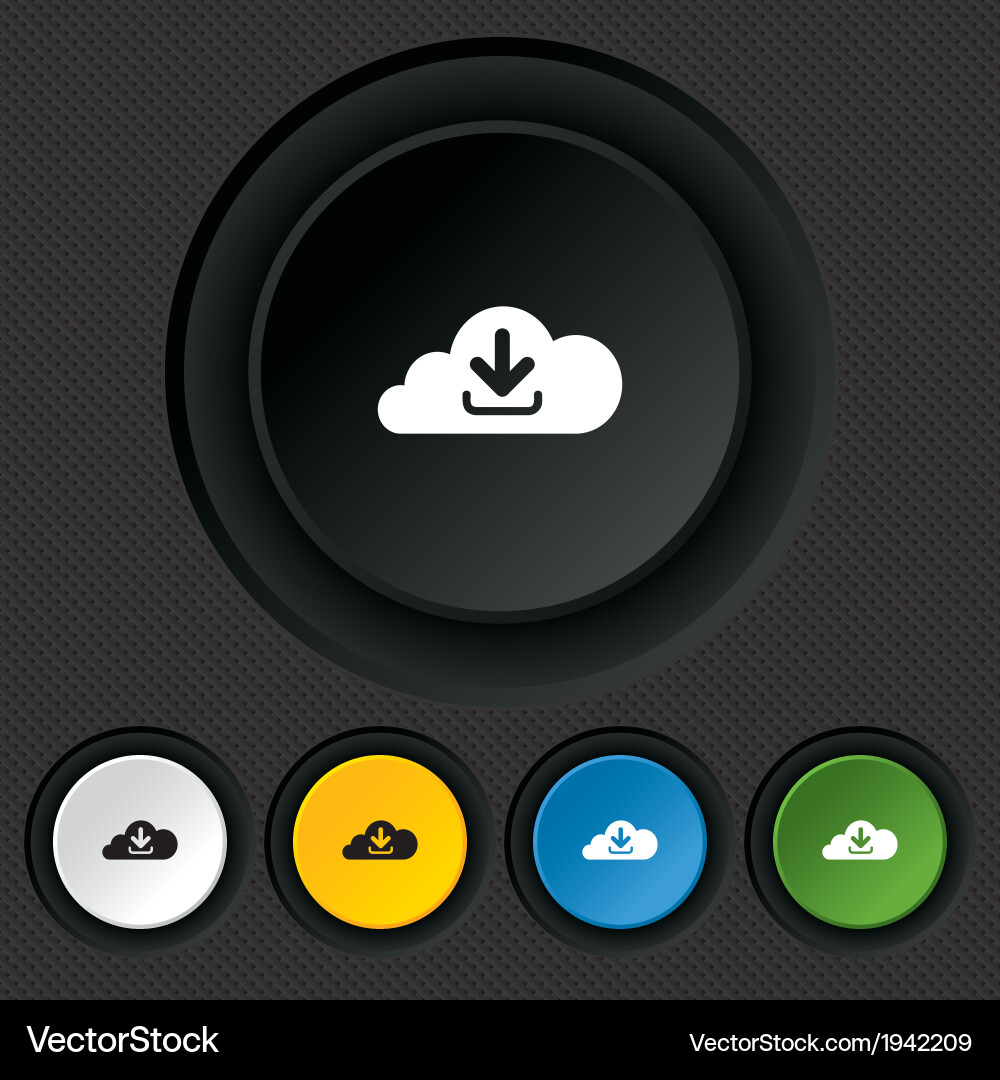Download from cloud icon upload button vector image