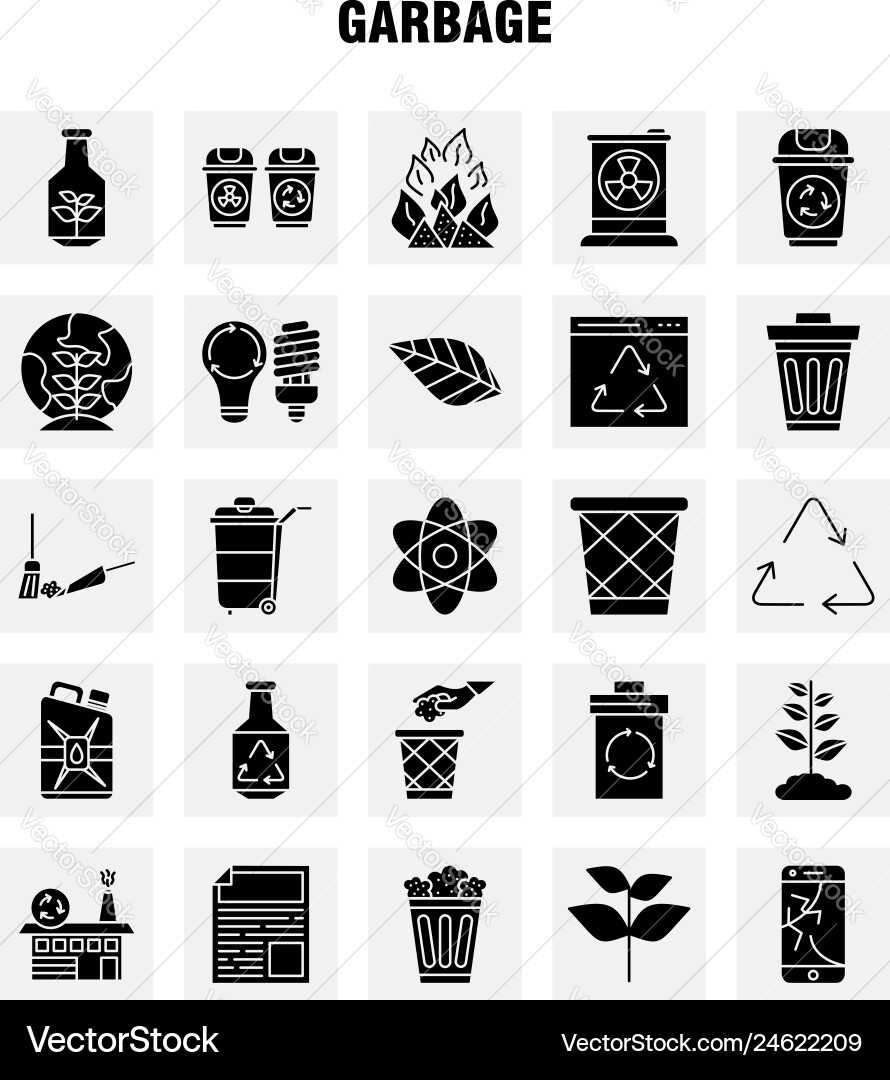 Garbage solid glyph icon for web print and mobile Vector Image