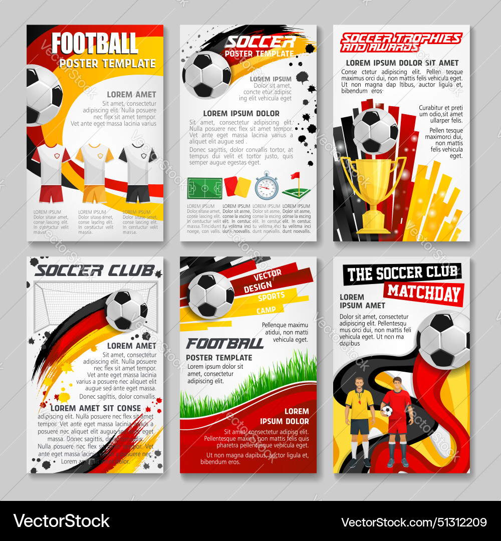 Germany 2024 euro soccer cup posters set Germany 2024 euro soccer cup posters set vector image