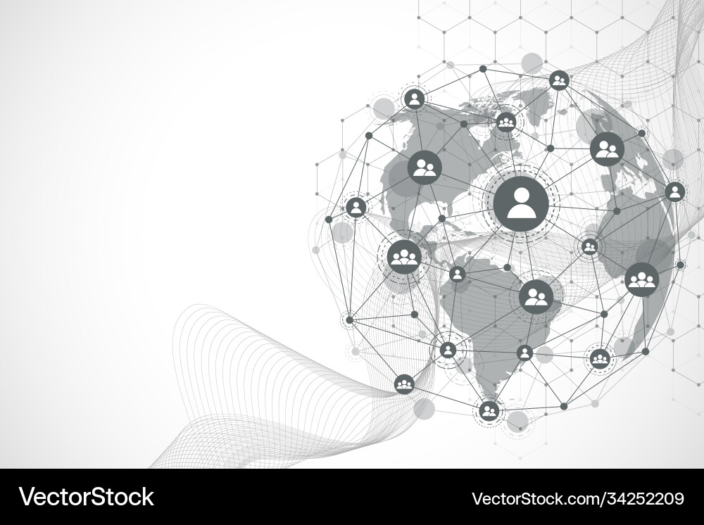 Global network connection concept big data Global network connection concept big data vector image