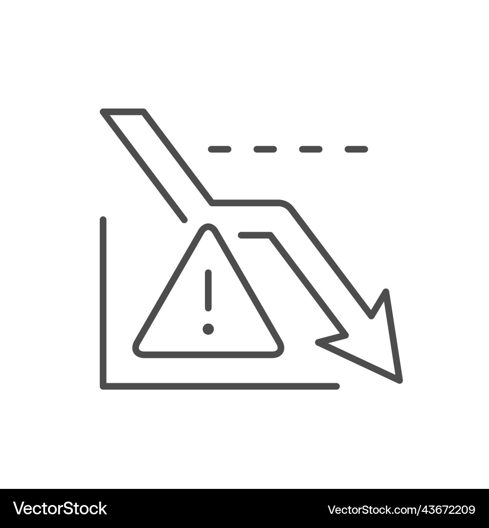 Graph notification line outline icon vector image