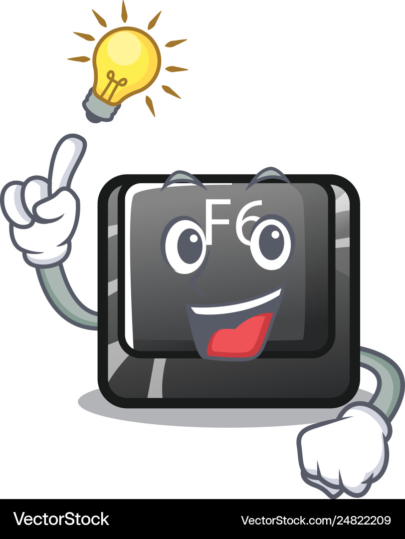 Have an idea f6 button installed on character Have an idea f6 button installed on character vector image