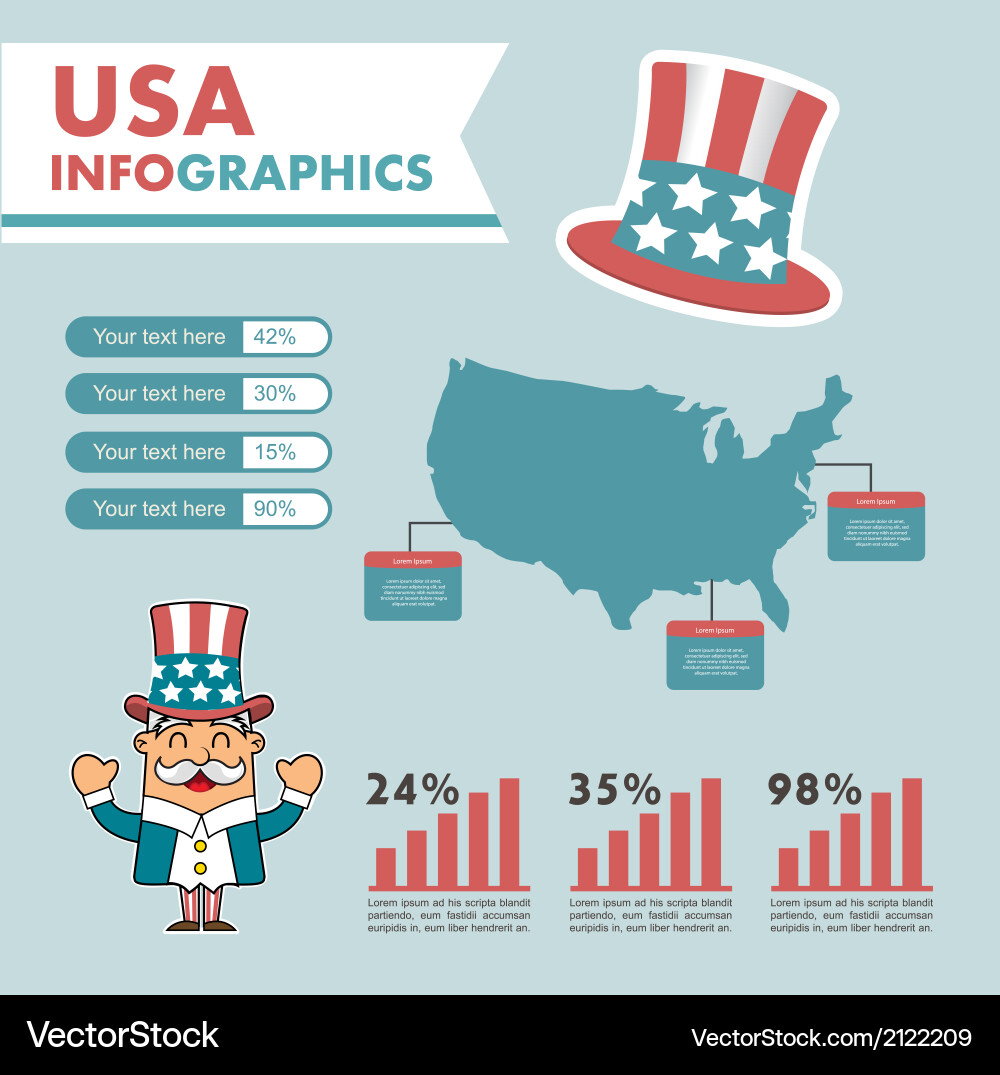 Infographics set with different elements vector image