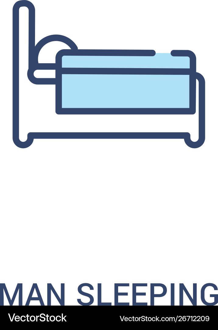 Man sleeping concept 2 colored icon simple line Vector Image