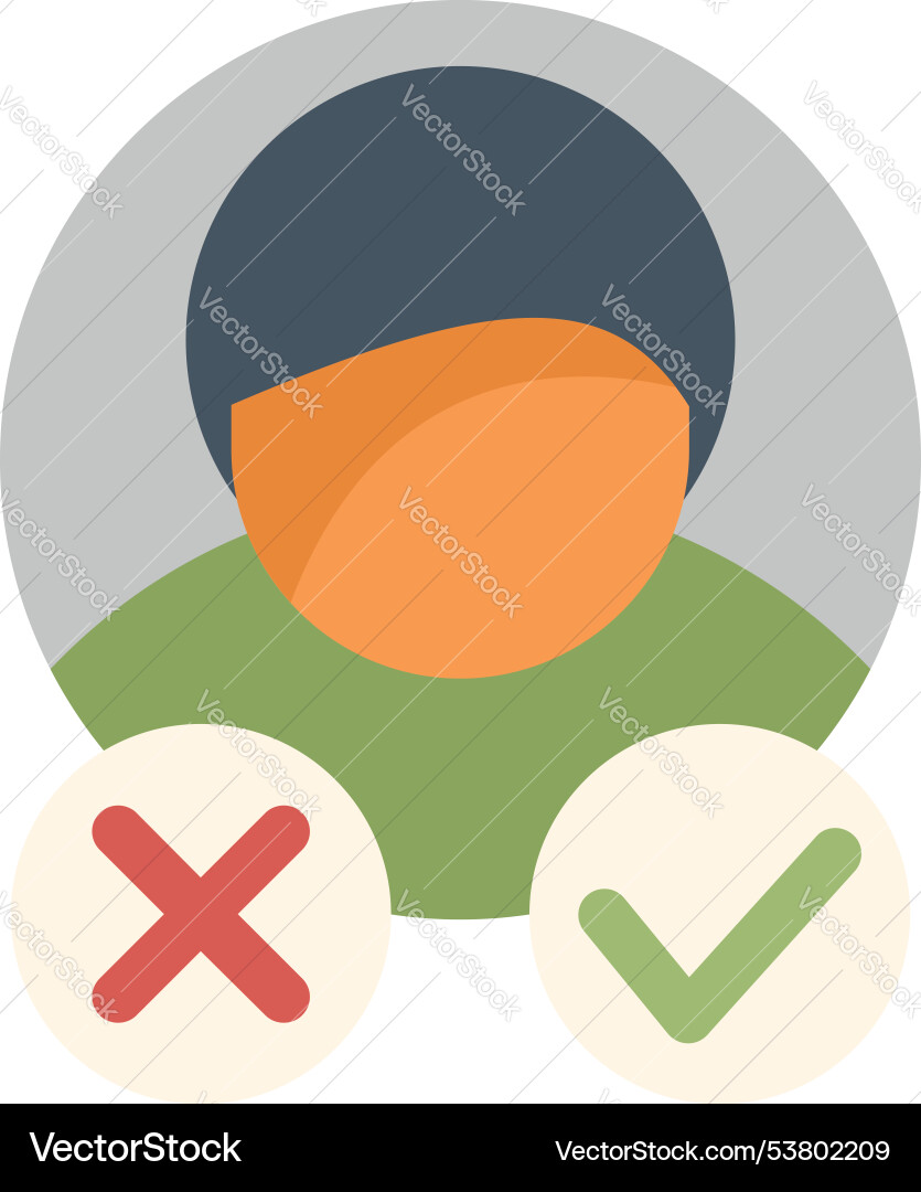 Person choosing between right and wrong with yes Person choosing between right and wrong with yes vector image