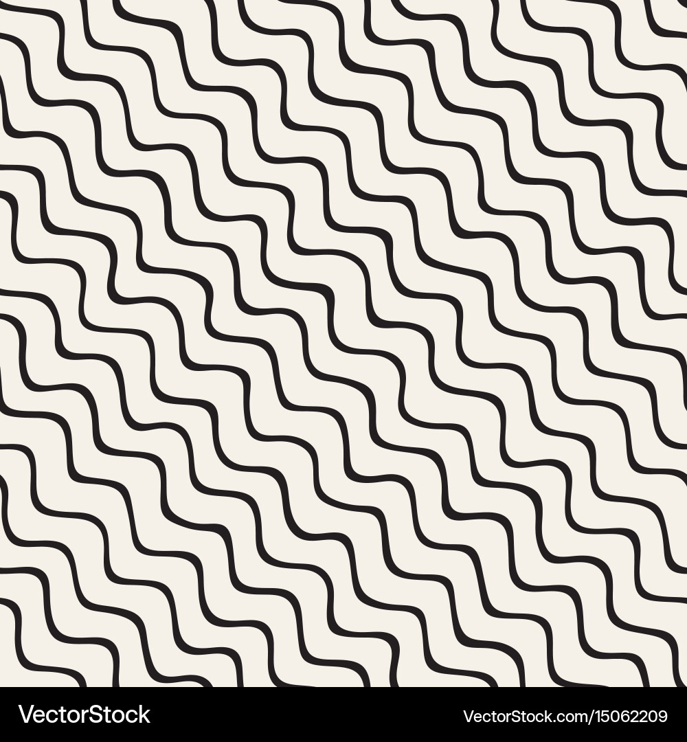 Seamless pattern with hand drawn waves abstract vector image