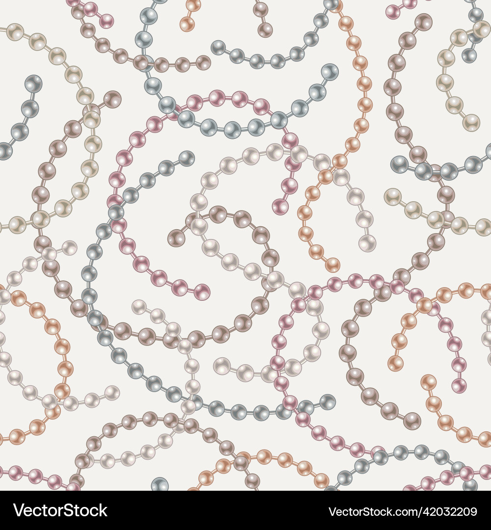 Seamless pattern with strings of white pearls Seamless pattern with strings of white pearls vector image
