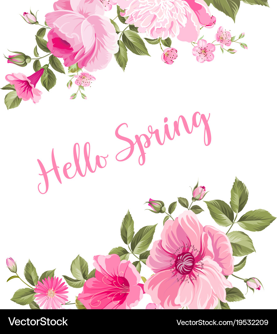 Spring Floral Card Vector Image