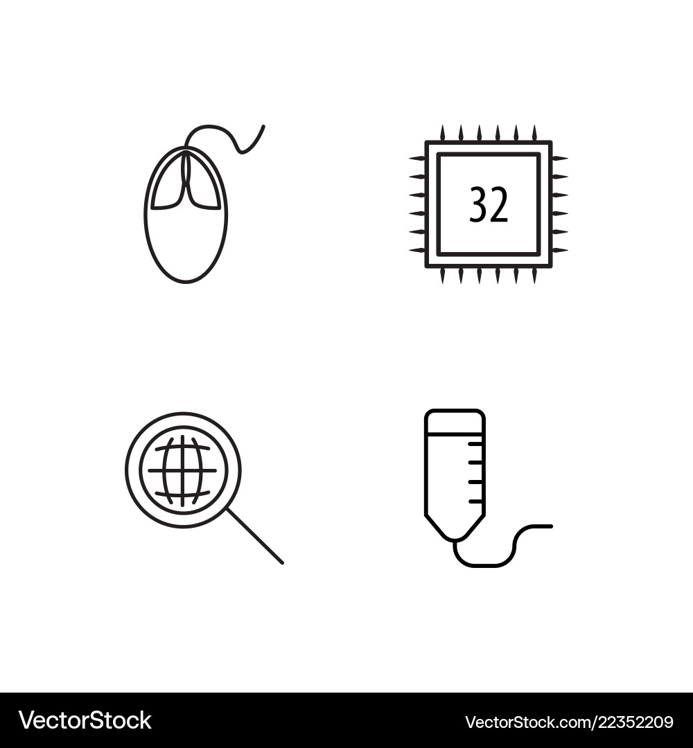 Web simple outlined icons set Web simple outlined icons set vector image